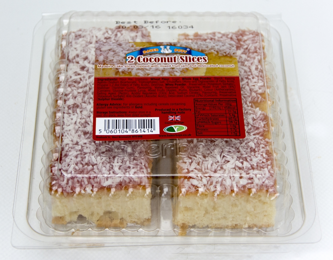 Baker Boys 2 Jam & Coconut Slices (Dec 22 - Aug 23) RRP 1.49 CLEARANCE XL 89p or 2 for 1.50